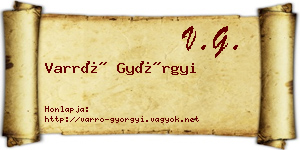 Varró Györgyi névjegykártya