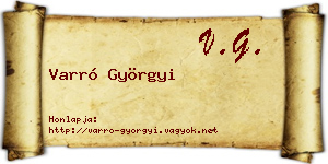 Varró Györgyi névjegykártya
